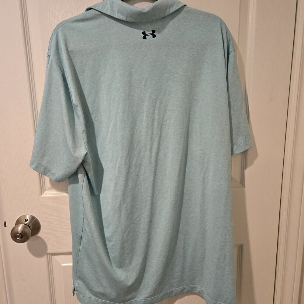 Under Armour Loose Fit Polo Shirt Light Blue 2XL - Picture 3 of 3